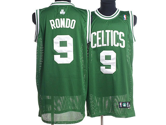 NBA Boston Celtics 9 Rajon Rondo Authentic Road Green Jersey